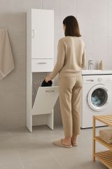 Armadio bianco con cassetto 45x195h cm - Aryanne