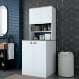 Armadio bianco e noce multifunzione 70x183h cm - Marty