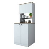 Armadio bianco e noce multifunzione 70x183h cm - Marty