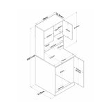 Armadio bianco e noce multifunzione 70x183h cm - Marty