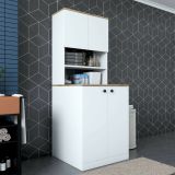 Armadio bianco e noce multifunzione 70x183h cm - Marty