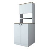 Armadio bianco e noce multifunzione 70x183h cm - Marty