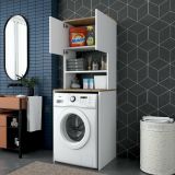 Armadio bianco e noce multiuso 65x183h cm - Fiamma