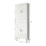 Armadio bianco lucido bagno 60x182h cm - Amiga