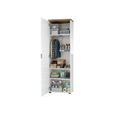 Armadio bianco lucido e legno colonna 60x190h cm - Tani