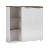 Armadio bianco lucido e legno salvaspazio 120x115h cm - Belsito