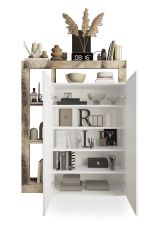 Armadio bianco lucido e rovere ante battenti 78x116h cm - Cipresso