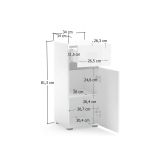 Armadio bianco lucido slim 34x81h cm - Sylvain