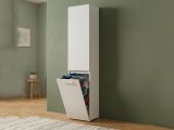 Armadio bianco portabiancheria 45x195h cm - Aro