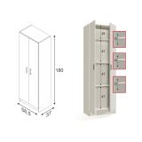 Armadio bianco sgabuzzino 59x180h cm - Aragorn
