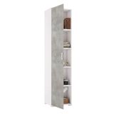 Armadio cemento e bianco 1 anta 45x195h cm - Aloise