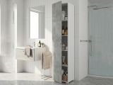 Armadio cemento e bianco 1 anta 45x195h cm - Aloise