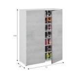 Armadio cemento e bianco 2 ante 72x103h cm - Athenodora