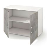 Armadio cemento e bianco 2 ante 90x66h cm - Serafinito