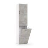 Armadio cemento e bianco con cassetto 45x195h cm - Aryanne