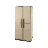 Armadio da esterno 2 ante beige e marrone 70x165h cm - Adenina