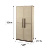 Armadio da esterno 2 ante beige e marrone 70x165h cm - Adenina