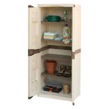 Armadio da esterno 2 ante beige e marrone 70x179h cm - Adenina