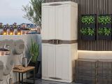 Armadio da esterno 2 ante beige e marrone 70x179h cm - Adenina