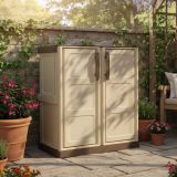 Armadio da esterno 2 ante beige e marrone 70x85h cm - Acira