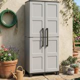 Armadio da esterno 2 ante grigio chiaro e nero 68x169h cm - Ash