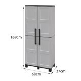Armadio da esterno 2 ante grigio chiaro e nero 68x169h cm - Ash