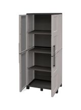 Armadio da esterno 2 ante grigio chiaro e nero 68x169h cm - Ash