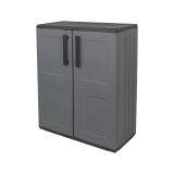 Armadio da esterno 2 ante grigio e nero 68x84h cm - Arisa