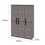 Armadio da esterno 3 ante grigio e nero 102x163h cm - Amordel