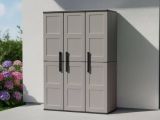 Armadio da esterno 3 ante grigio e nero 102x163h cm - Amordel