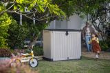 Armadio da esterno Briantino, Mobile outdoor, Mobiletto giardino multiuso, Contenitore per balcone o garage, 132x72 h114 cm, Beige