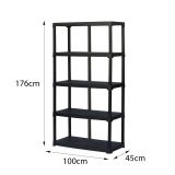 Armadio da esterno Damme, Scaffale outdoor, Armadio balcone multiuso, Armadietto da esterno, 100% Made in Italy, Antracite, 100x40h176 cm