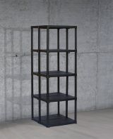 Armadio da esterno Damme, Scaffale outdoor, Armadio balcone multiuso, Armadietto da esterno, 100% Made in Italy, Antracite, 60x59h176 cm
