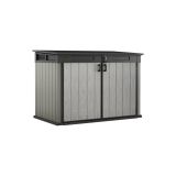 Armadio da esterno Floresta, Mobile outdoor, Mobiletto giardino multiuso, Contenitore per balcone o garage, 191x109 h133 cm, Grigio