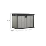 Armadio da esterno Floresta, Mobile outdoor, Mobiletto giardino multiuso, Contenitore per balcone o garage, 191x109 h133 cm, Grigio