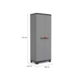 Armadio da Esterno Grigio 3 Ripiani Apertura Battente 68x39x173h cm, 2 Ante Made in Italy - Cochrane