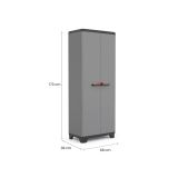 Armadio da Esterno Grigio Chiaro 3 Ripiani Apertura Battente 68x39x173h cm, Un'anta Made in Italy - Cochrane