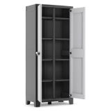 Armadio da Esterno Grigio Chiaro 8 Ripiani Apertura Battente 80x44x182h cm, 2 Ante Made in Italy - Oshawa