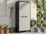 Armadio da Esterno Grigio Chiaro 8 Ripiani Apertura Battente 80x44x182h cm, 2 Ante Made in Italy - Oshawa