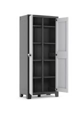 Armadio da Esterno Grigio Chiaro 8 Ripiani Apertura Battente 80x44x182h cm, 2 Ante Made in Italy - Viddalba