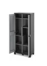 Armadio da Esterno Grigio Chiaro 8 Ripiani Apertura Battente 80x44x182h cm, 2 Ante Made in Italy - Viddalba