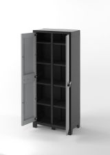 Armadio da Esterno Grigio Chiaro 8 Ripiani Apertura Battente 80x44x182h cm, 2 Ante Made in Italy - Viddalba