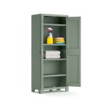 Armadio da Esterno Grigio Chiaro Verde 4 Ripiani Apertura Battente 80x44x182h cm, 2 Ante Made in Italy - Quesnel