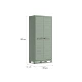 Armadio da Esterno Grigio Chiaro Verde 4 Ripiani Apertura Battente 80x44x182h cm, 2 Ante Made in Italy - Quesnel
