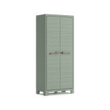 Armadio da Esterno Grigio Chiaro Verde 4 Ripiani Apertura Battente 80x44x182h cm, 2 Ante Made in Italy - Sarezzo