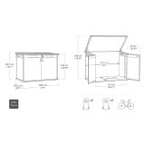 Armadio da Esterno Grigio Nero Cassetti 2 Ripiani 191x109x133h cm, Apertura Battente, a Ribalta - Litchfield