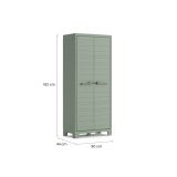 Armadio da Esterno Grigio Verde 8 Ripiani 2 Ante 80x44x182h cm, Resistente ai Raggi uv Impermeabile Made in Italy - Quesnel