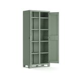 Armadio da Esterno Grigio Verde 8 Ripiani 2 Ante 80x44x182h cm, Resistente ai Raggi uv Impermeabile Made in Italy - Quesnel