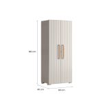 Armadio da Esterno Marrone Crema 3 Ripiani Apertura Battente 80x45x180h cm, 2 Ante Made in Italy - Melville
