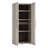 Armadio da Esterno Marrone Crema 3 Ripiani Apertura Battente 80x45x180h cm, 2 Ante Made in Italy - Melville
